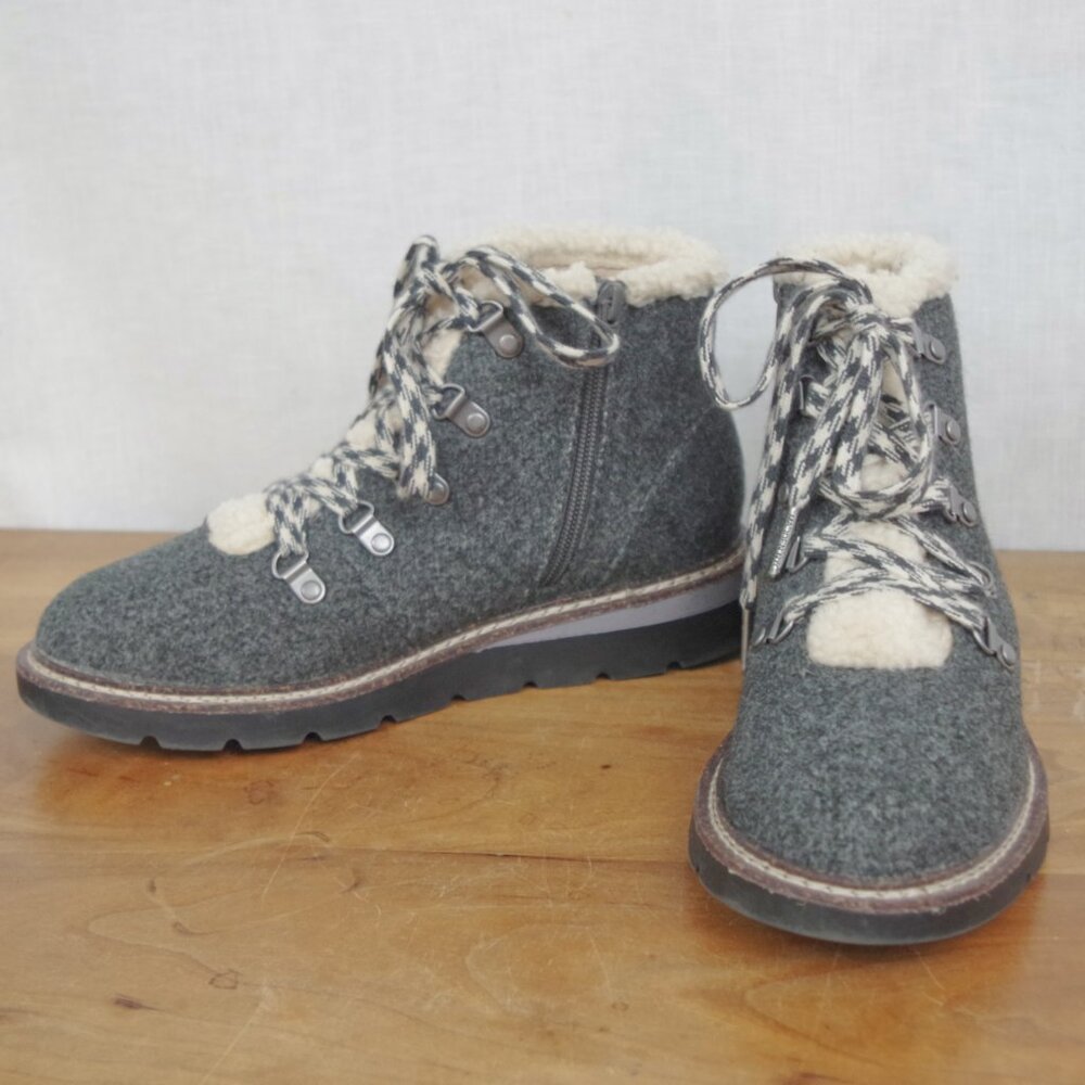 Madden NYC Grey Felt Mountaineering Fashion Boots Size 8